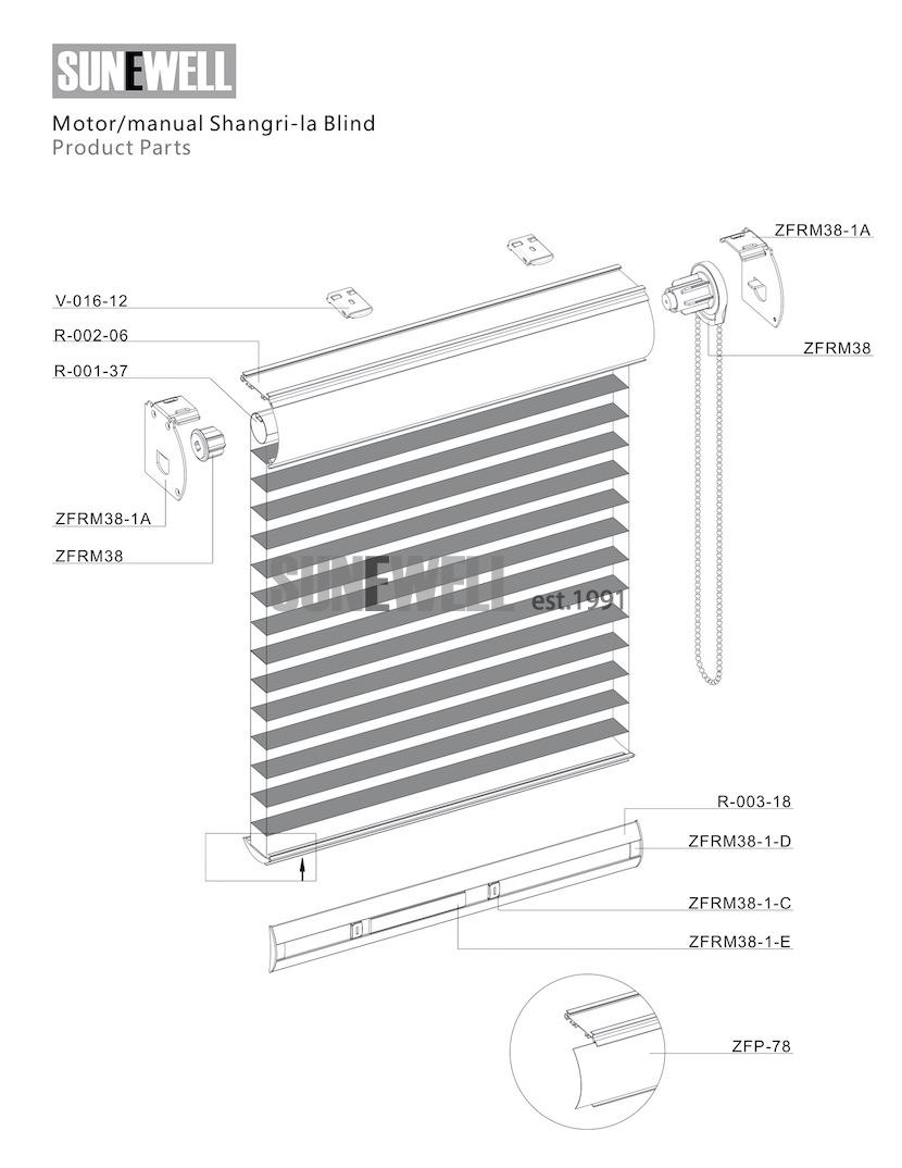 Aluminum Cover For Zebra Blinds Roller Blinds from factory Sunewell Groupeve.jpeg